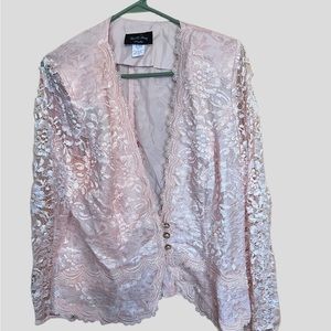 Fabulous Vintage  80’s Peach Lace Blazer David Rose